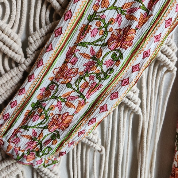 Japna Boho Floral Tiered Midi Dress Size S - 100% Viscose India Print LS - Picture 4 of 10